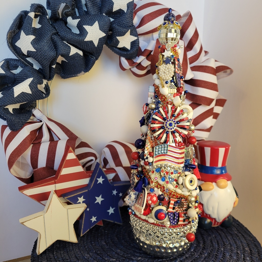 July 4th Jeweled Tree